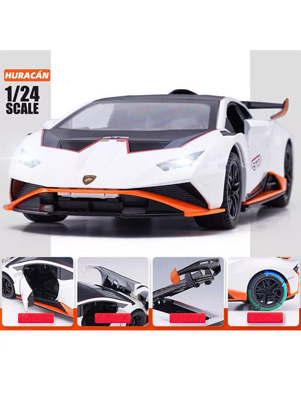 Lamborghini Huracan STO Diecast Car Metal - Scale 1:24 - White - Toyloft