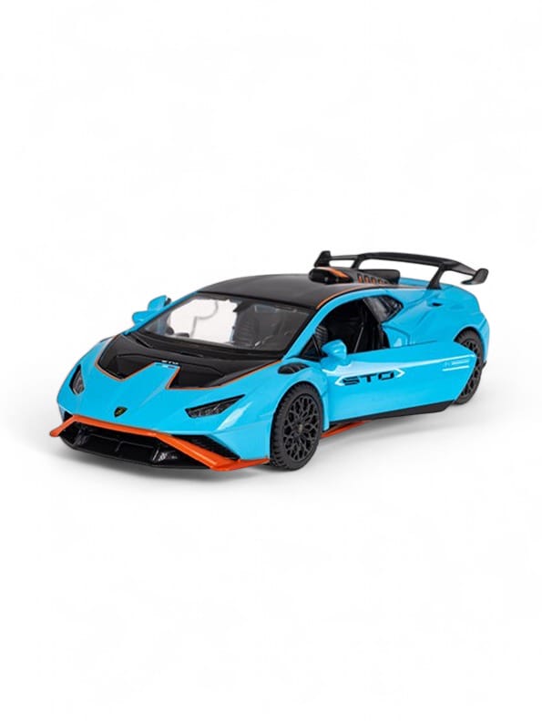 Lamborghini Huracán STO Model 1:24 Scale Diecast Car Blue Metal