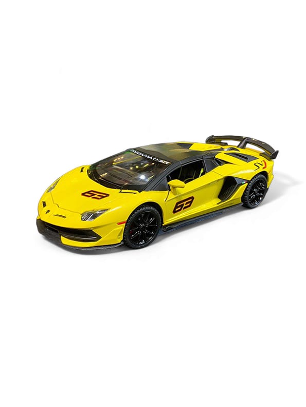 Lamborghini Aventador SVJ 63 Metal Model Diecast Car Scale 1:24 - Yellow LMI13901 - Free Car Inside.