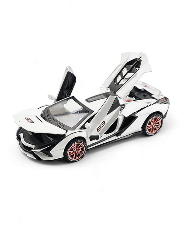 Lamborghini Sian 63 Metal Model Diecast Car - White Scale 1:24 (MD-17) - Toyloft