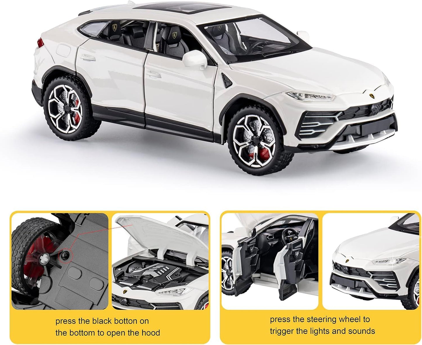 Lamborghini Urus Diecast Car - White - Toyloft