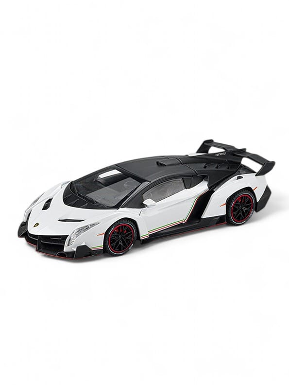 Lamborghini Veneno Metal Diecast Car Big Size -Scale 1:24 - White (TV-AG-24) - Toyloft