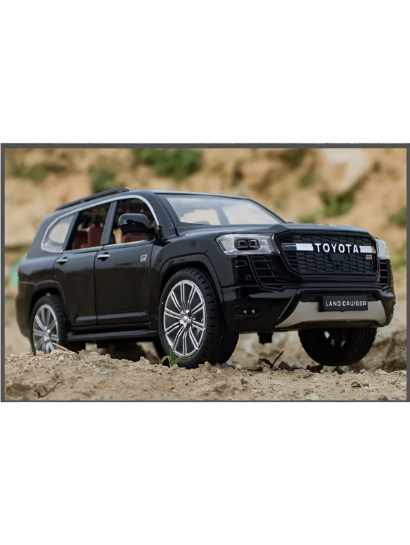 Black - Land Cruiser GT 1/32 Diecast Car – Metal Body, Light & Sound, Realistic Miniature Model LMI15674.