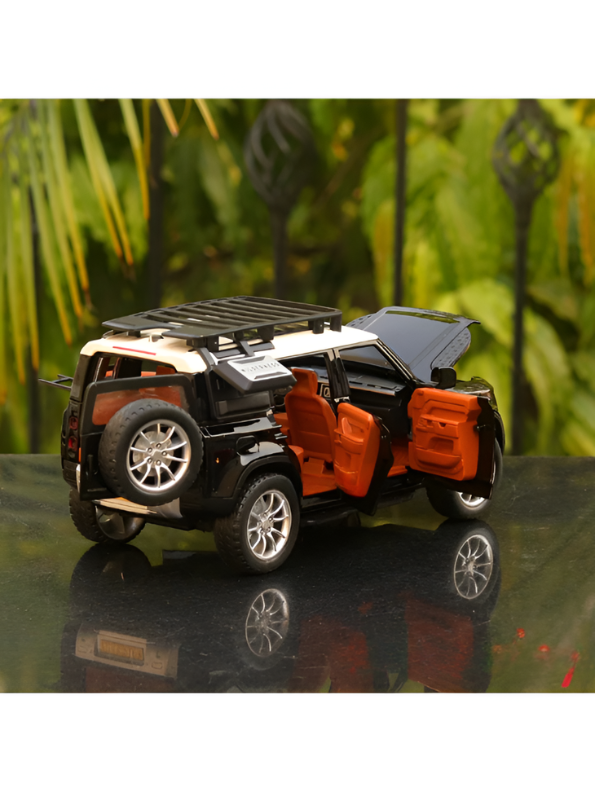 Land Rover Defender 1:22 Scale Die-Cast Toy Car – Opening Doors, Hood & Trunk, Metal Model SUV.