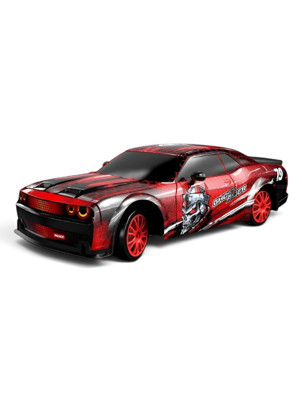 Laser Rush 1:24 Scale RC Drift Racing Car – Red Luminous Glow Shell, 2.4GHz Controller & Obstacle Set LMI16857