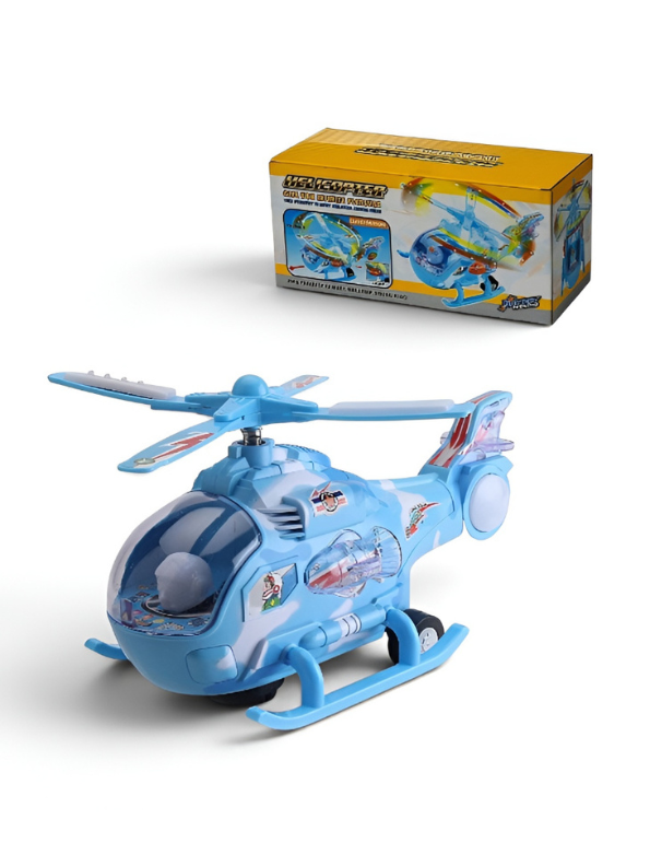 Light-Up Toy Helicopter – Bump & Go Battery Operated Musical Airplane Toy Kids TV676