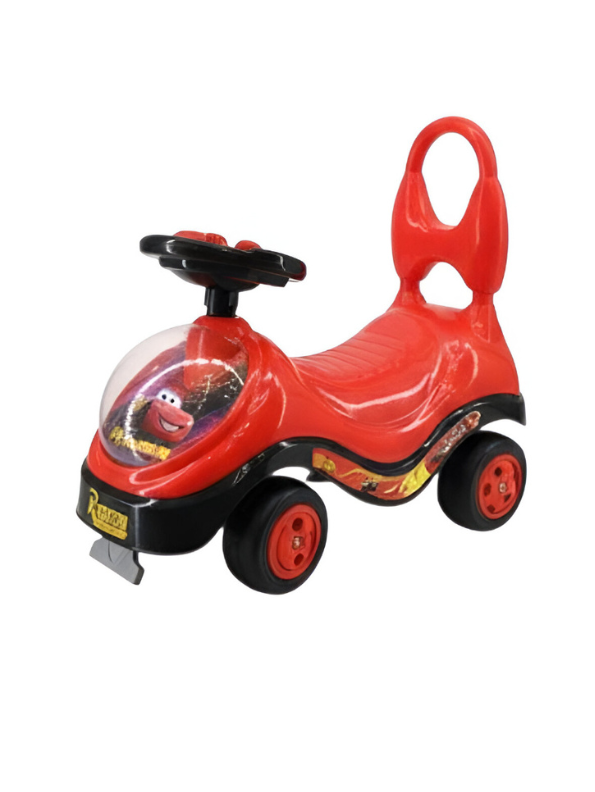 Lightning McQueen Ride-On Push Car – Kids Toy with Steering Wheel, Honk Sound & Anti-Tip Design, Red LMI14101.