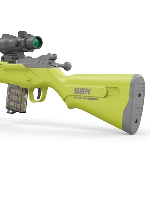 Lime Green Kar98K Toy Sniper Rifle with Adjustable Scope & Bipod LMI13840.