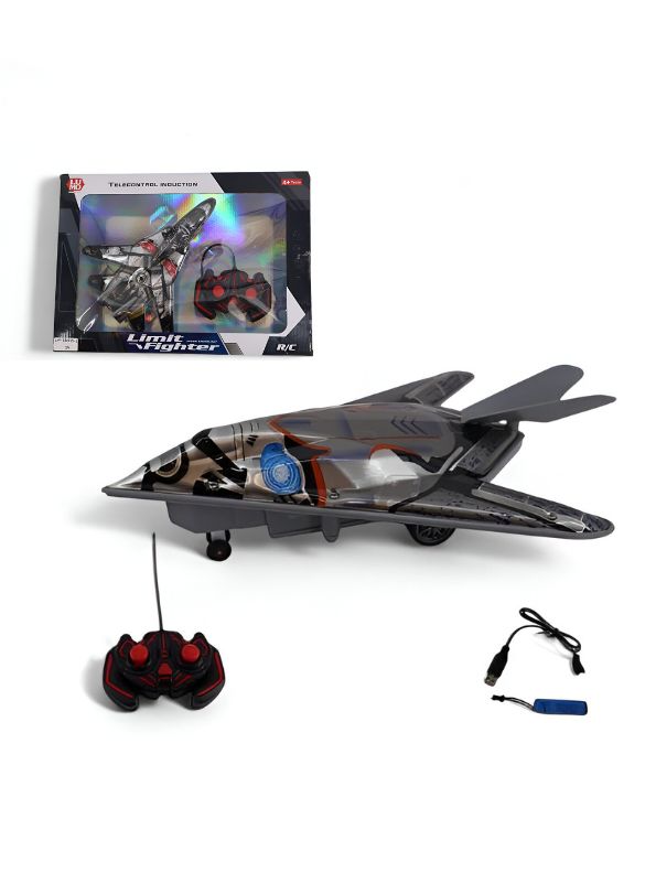 Grey - Limit Fighter – Safe & Exciting Remote Control Fighter Plane Toy for Kids LMI15102.