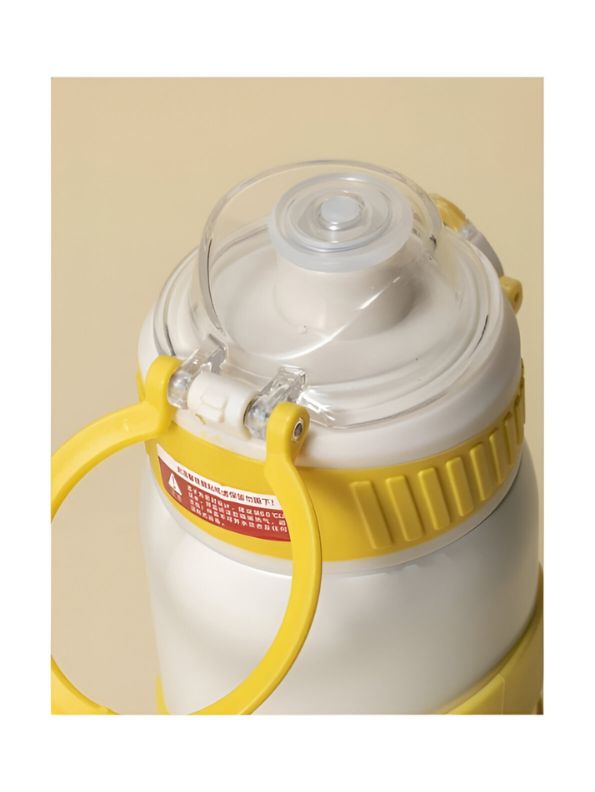 Yellow - LittleSip – 500ml Stainless Steel Push Bottle for Youngsters – Leak-Proof & BPA-Free, Perfect for School & Play NOV5234.
