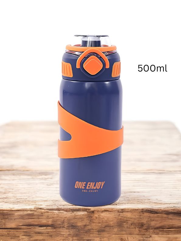 LittleSip – 500ml Stainless Steel Push Bottle for Youngsters – Leak-Proof & BPA-Free, Perfect for School & Play NOV5234.