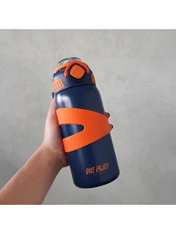 LittleSip – 500ml Stainless Steel Push Bottle for Youngsters – Leak-Proof & BPA-Free, Perfect for School & Play NOV5234.