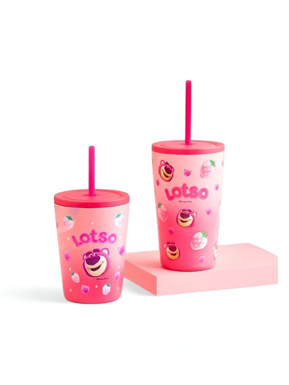 Lotso Disney Sipper Bottle for Kids with Straw – 500ml Cute & Leakproof Water Bottle for School & Travel NOV3550.