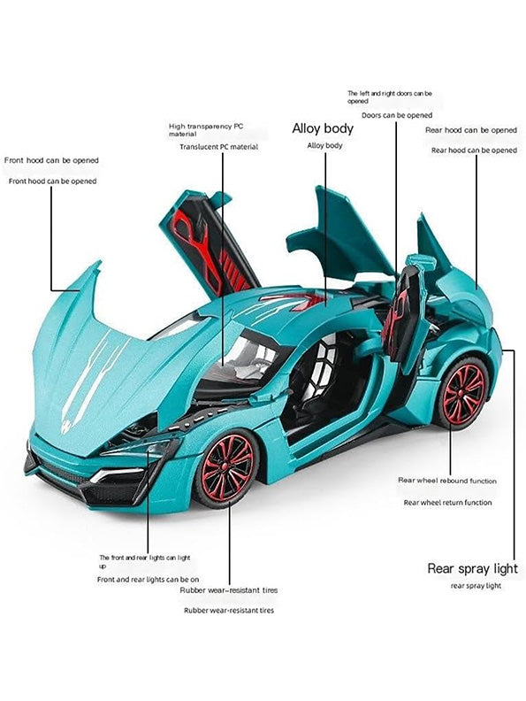 Lykan Hyper sport Model 1:24 Scale Diecast Car - Green Metal Collectible | TV-O-24 TV-O-24 - Toyloft