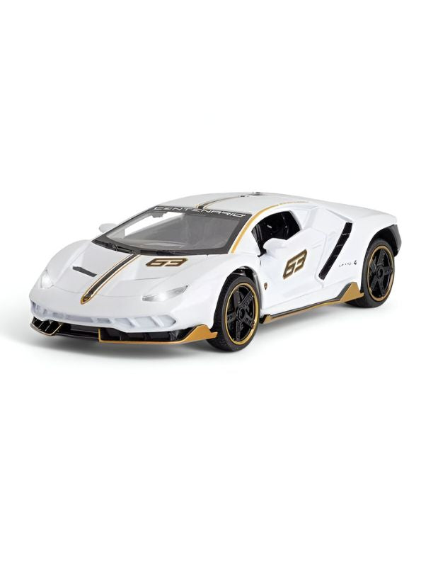 MUBCO Lamborghini Centenario 63 Diecast Car – Metal Pull Back Toy Car with Sound & Light Scale 1:32.