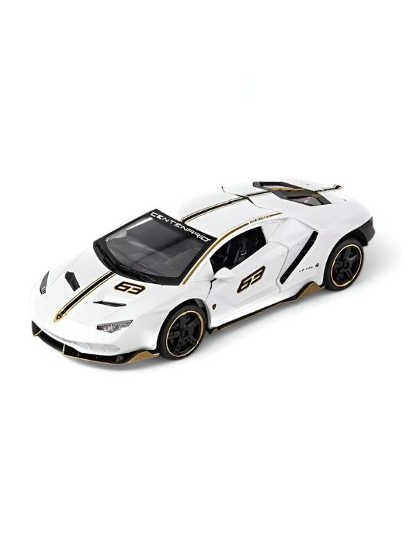 MUBCO Lamborghini Centenario 63 Diecast Car – Metal Pull Back Toy Car with Sound & Light Scale 1:32.
