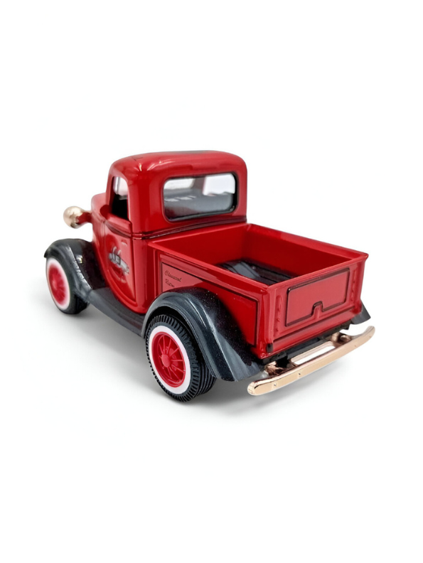 Red - MY66 Classic Truck Diecast Model Car – Retro Alloy Metal Toy with Pull Back Action & Sound | Collector’s Vintage Style Vehicle.