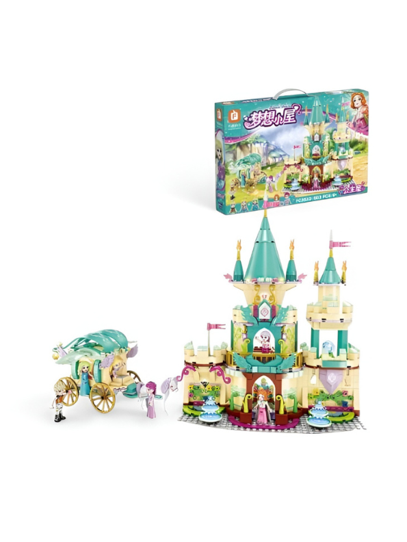 Magic Fairy Princess Castle Building Block Set with Enchanted Carriage, Mini Figures TV6958.