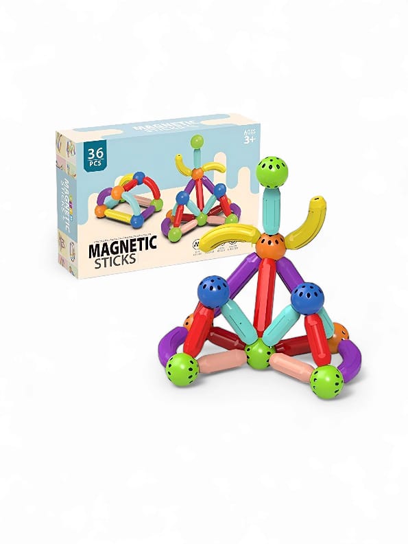 Magnetic Sticks Balls Sets 3D Construction Building Blocks Toys 36 Pcs (NX.L-J-15) - Toyloft