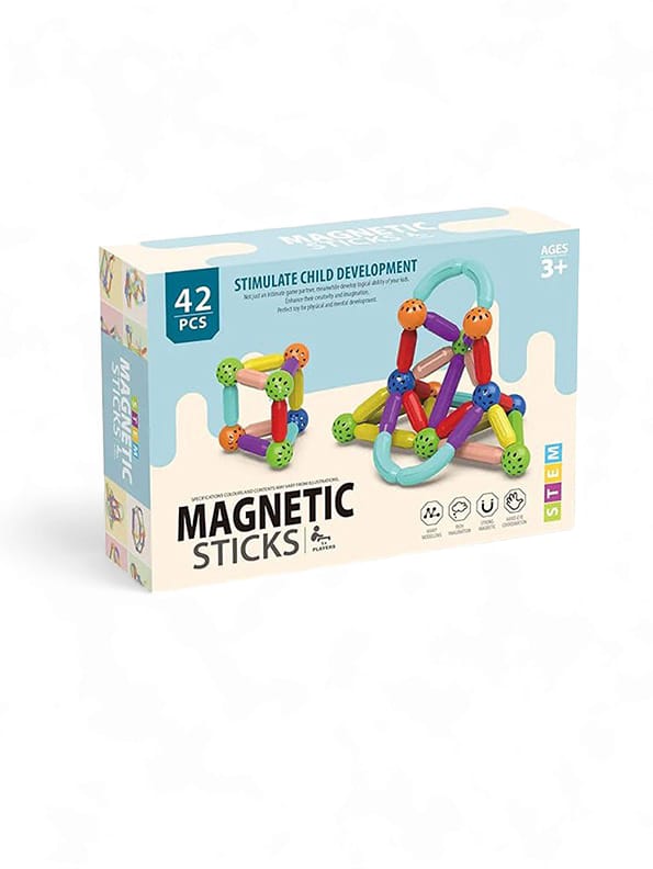 Magnetic Sticks Balls Sets 3D Construction Building Blocks Toys 42 Pcs (NX.L-J-17) - Toyloft
