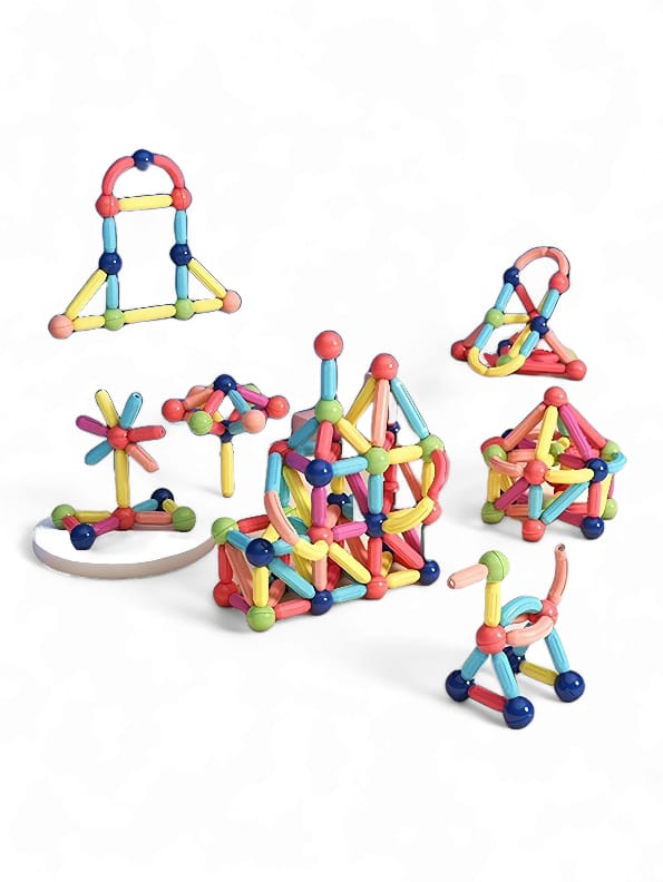 Magnetic Sticks Balls Sets 3D Construction Building Blocks Toys 80 Pcs (NX.L-J-16) - Toyloft