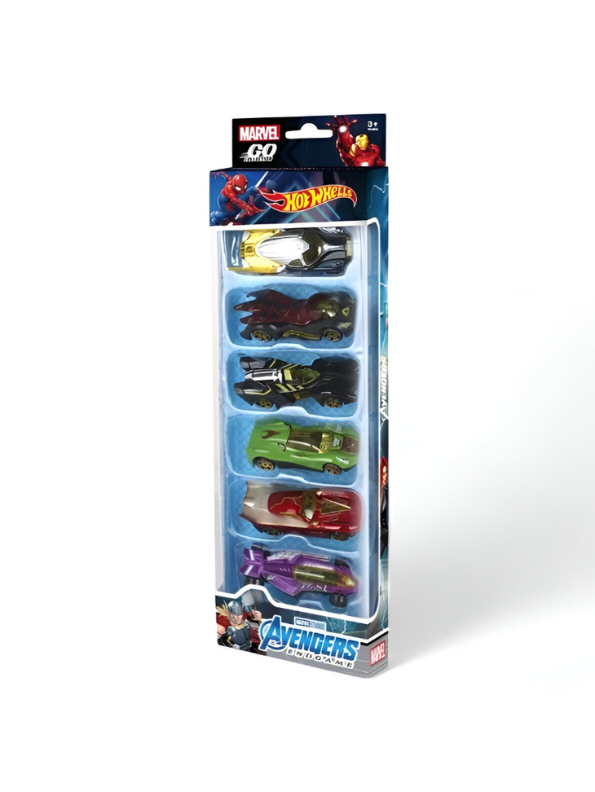 Marvel Avengers End Game Hot Wheels 6-Pack Set | Superhero Die-Cast Toy Vehicles | Iron Man, Captain America, Hulk LMI15514.