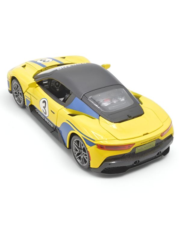 Yellow - Maserati MC 20 Alloy Metal Pull Back Diecast Car – Premium Metal Toy Vehicle for Kids & Collectors Scale 1:22 - MSLMI.