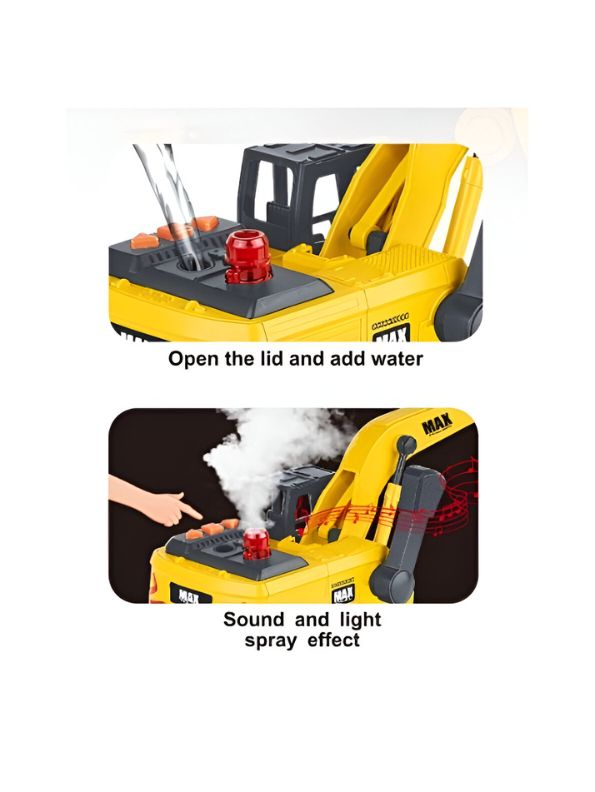 Max Truck Spray Excavator – Realistic Construction Vehicle Toy for Kids with Light, Sound & Water Spray Effect LMI11299.