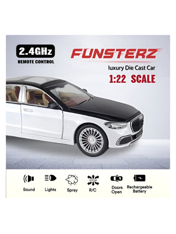 White - Maybach S600 Remote Control Car – Spray, Light & Sound Features TV5802.