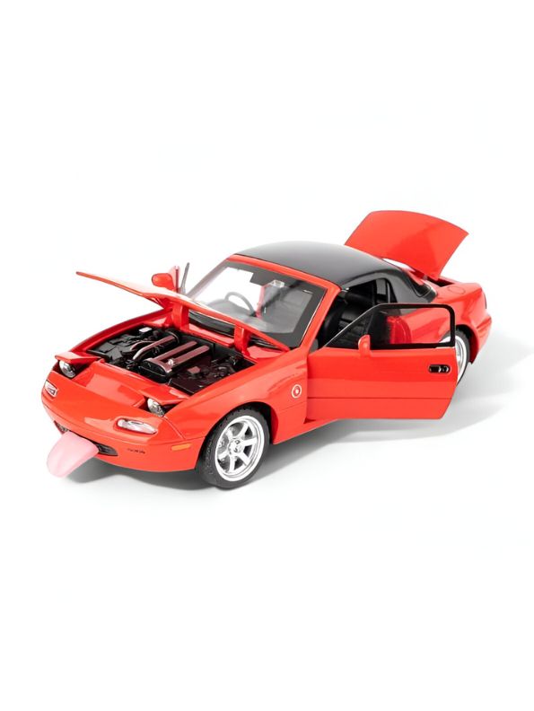 Red - Mazda Miata MX-5 Diecast Car – 1:32 Alloy Model Toy with Pull Back Action, Openable Doors, Realistic Design – Collectible Gift for Kids & Adults TZ-OS1560.