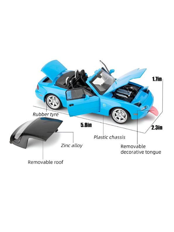 Mazda Miata MX-5 Diecast Car – 1:32 Alloy Model Toy with Pull Back Action, Openable Doors, Realistic Design – Collectible Gift for Kids & Adults TZ-OS1560.