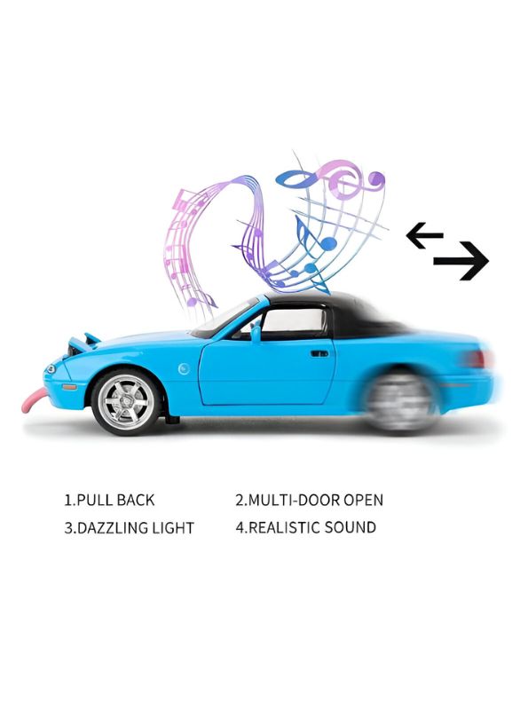 Mazda Miata MX-5 Diecast Car – 1:32 Alloy Model Toy with Pull Back Action, Openable Doors, Realistic Design – Collectible Gift for Kids & Adults TZ-OS1560.