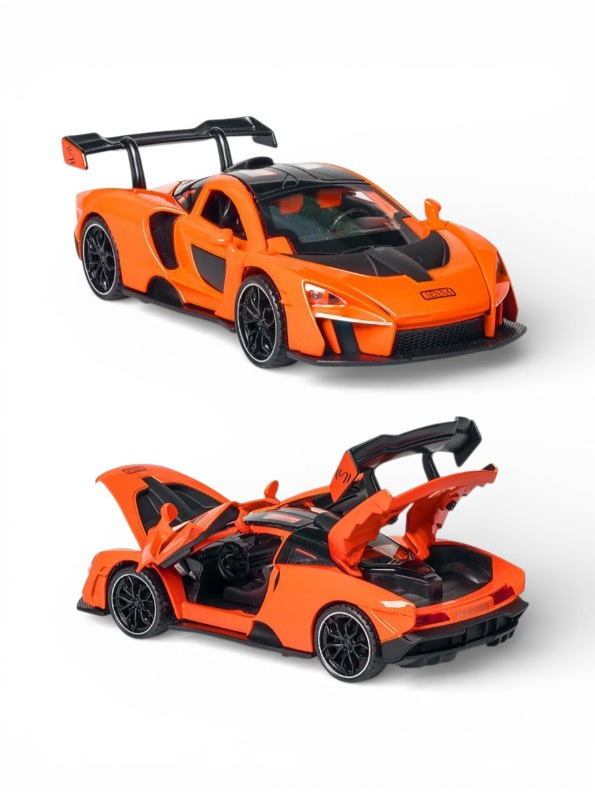 McLaren Senna Diecast Metal Car 1:32 Scale Alloy Model Supercar Orange LMI16112.