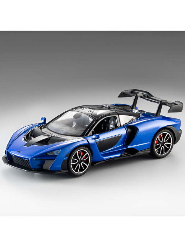 McLaren Senna Diecast Model Car | Blue 1:32 Scale Alloy Diecast Car with Acrylic Display Box MD564