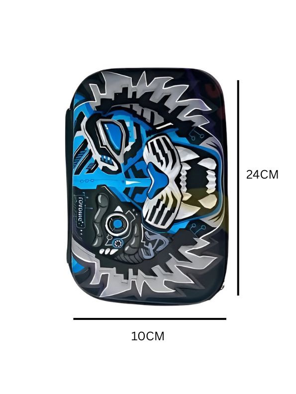 MechaRoar – Robotic Tiger Face Pouch for Kids | Single Chain Pencil Case | Futuristic & Wild Animal Theme Bag NOV8743.