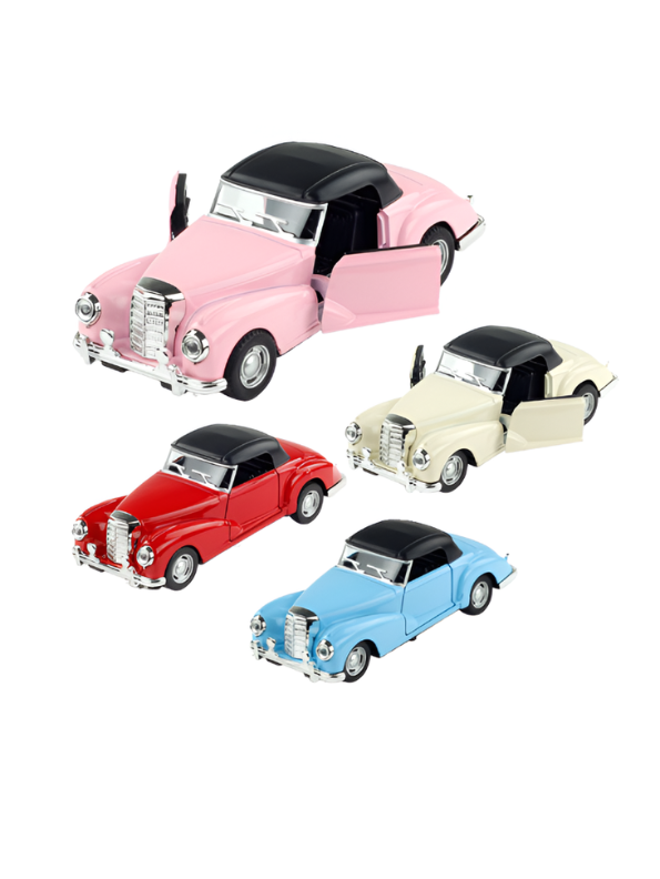 Mercedes-Benz 300S Cabriolet 1:32 Scale Diecast Model Car – Classic Luxury Vintage Collectible Replica Pink TV6530.