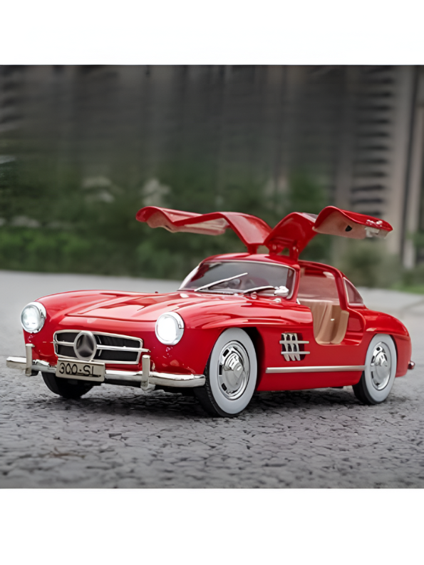 Red - Mercedes Benz 300 SL Gullwing Metal Diecast Car Scale 1:36 - Silver TV5955.