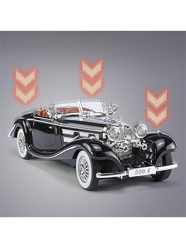 Mercedes Benz 500K Model 1:24 Scale Diecast Car - Black Metal Collectible | NX-N-24 - Toyloft
