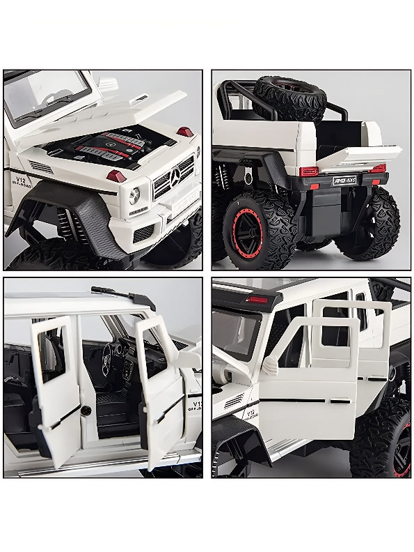 Mercedes Benz G63 6x6 Metal Model Diecast Car - White Scale 1:22 (T-M-15) - Toyloft
