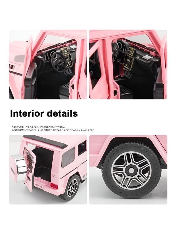 Mercedes Benz G63 Model Diecast Car Scale 1:24 - Pink - Acrylic Transparent Box.
