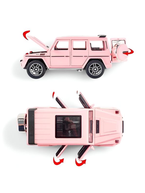 Mercedes Benz G63 Model Diecast Car Scale 1:24 - Pink - Acrylic Transparent Box.