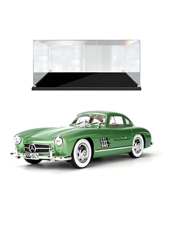 Mercedes Benz 300 SL Gullwing Model Diecast Car Scale 1:24 - Green - Acrylic Transparent Box.