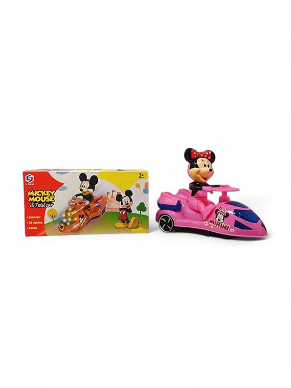 Mickey Mouse Twist Car Toy For Kids - Pink (MS-S-24) - Toyloft