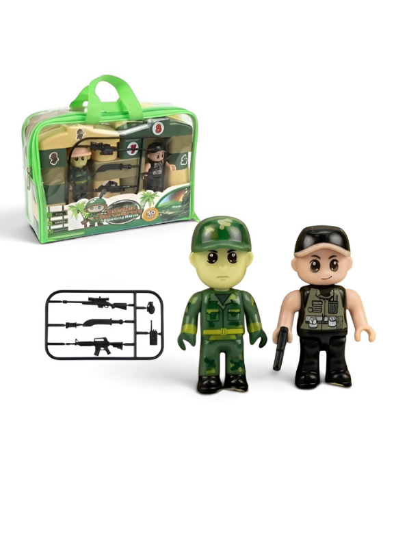 Military Building Blocks Combat Toy Set with Soldier Minifigures, Toy Weapons & Army Battle Accessories LMI15836.
