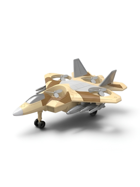 Tactical Fighter Jet Diecast Model Toy Airplane – Yellow Camouflage Toy For Kids LMI15528
