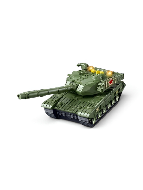 Military Tank Toy with 360-Degree Rotating Turret, Flashing Lights and Music – Interactive Diecast Army Tank Vehicle with Nursery Rhymes & Stories for Kids, Toddlers LMI16740