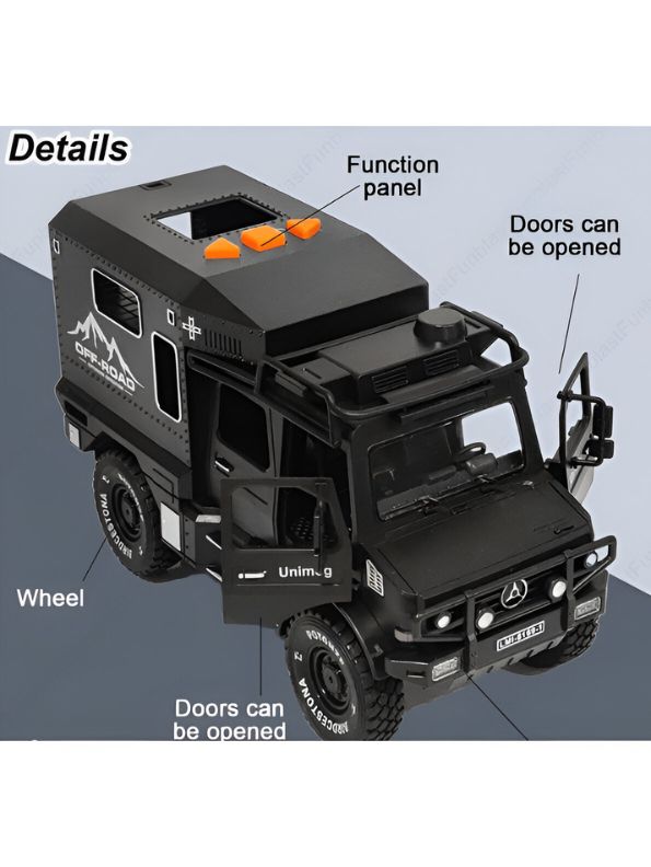 Mercedes Military Truck Model X1 – Off-Road Army Vehicle Toy with Pull Back Action, Light & Sound, Friction Power for Kids.