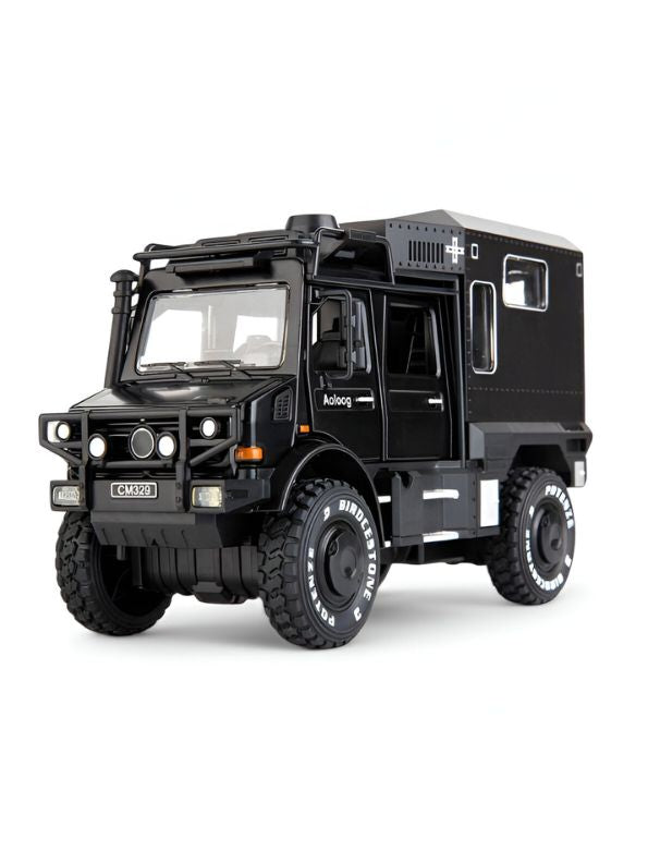 Mercedes Military Truck Model X1 – Off-Road Army Vehicle Toy with Pull Back Action, Light & Sound, Friction Power for Kids.