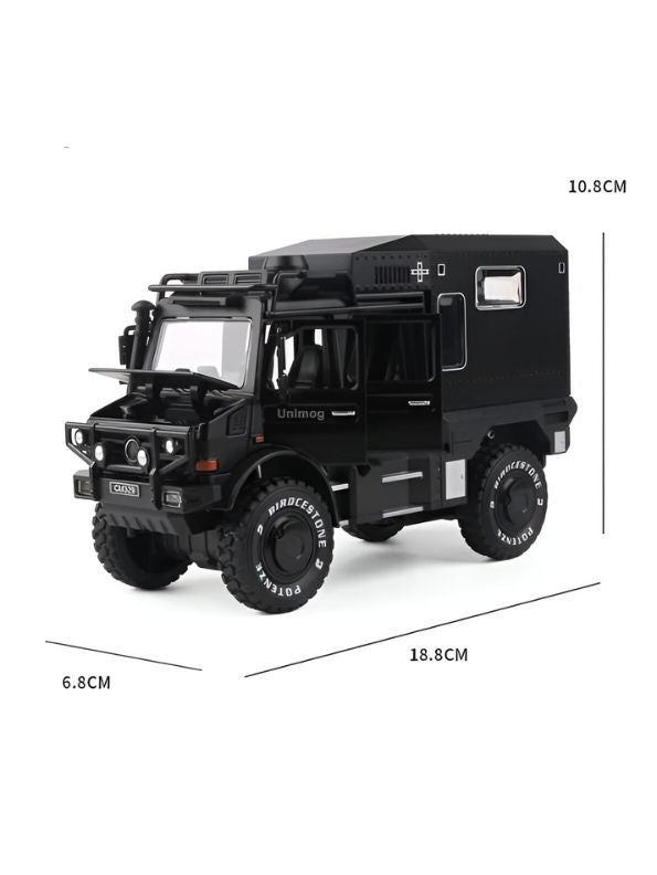 Mercedes Military Truck Model X1 – Off-Road Army Vehicle Toy with Pull Back Action, Light & Sound, Friction Power for Kids.