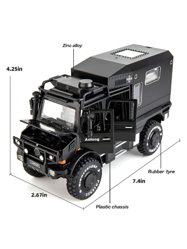 Mercedes Military Truck Model X1 – Off-Road Army Vehicle Toy with Pull Back Action, Light & Sound, Friction Power for Kids.
